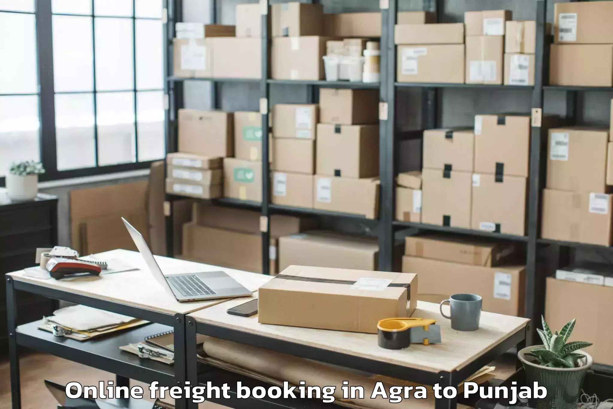 Top Agra to Mukerian Online Freight Booking Available